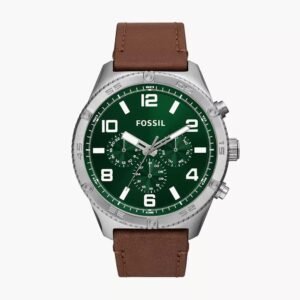 Fossil Silver/Green Cuero